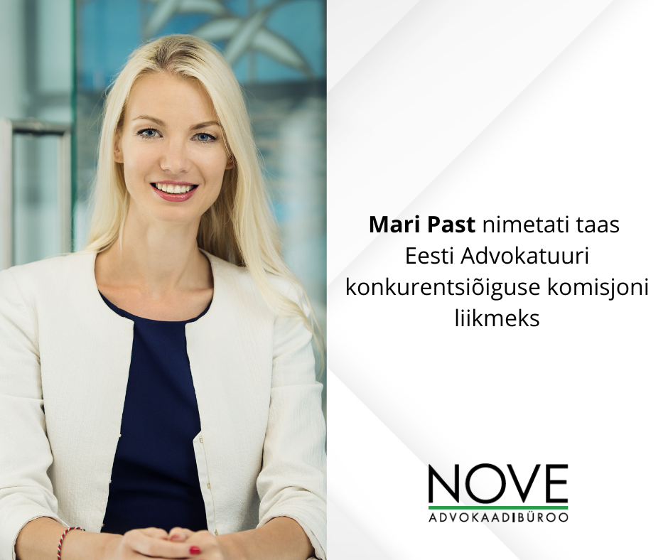 Eesti Advokatuuri juhatus otsustas nimetada konkurentsiõiguse komisjoni liikmeteks Liina Käis, Martin Mäesalu, Tanel Kalaus, Rene Frolov, Triinu Järviste, Piibe